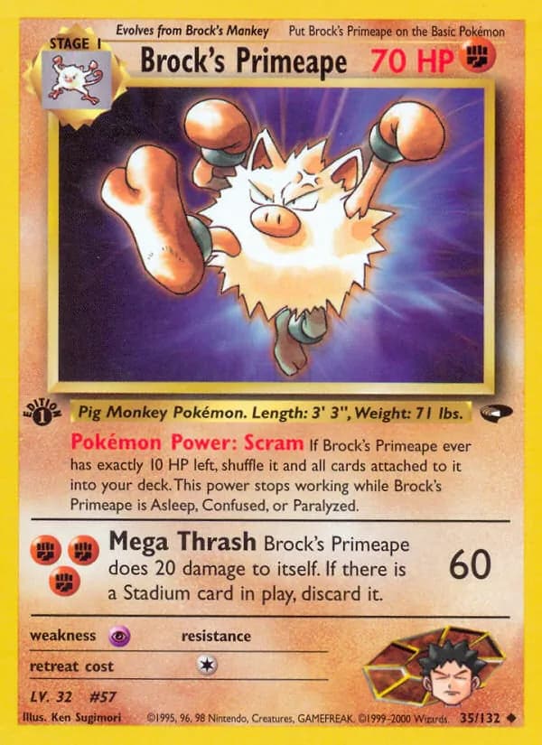 Brock's Primeape — Gym Challenge, Uncommon