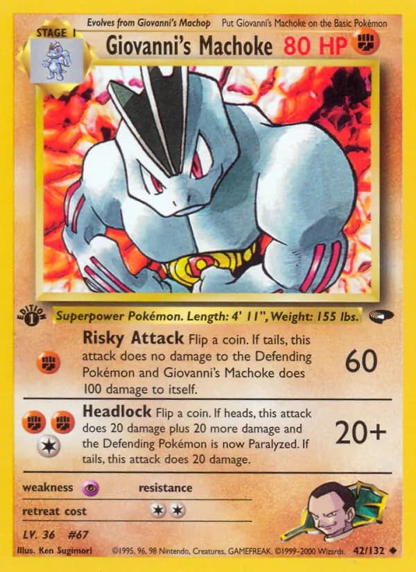 Giovanni's Machoke — Gym Challenge, Uncommon