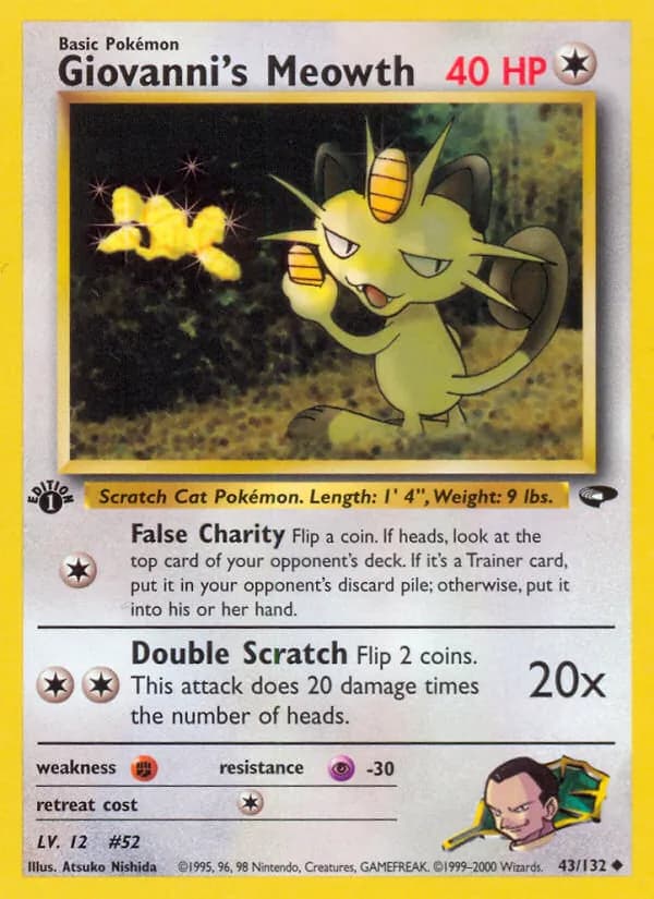 Giovanni's Meowth — Gym Challenge, Uncommon