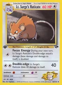 Lt. Surge's Raticate — Gym Challenge — Uncommon