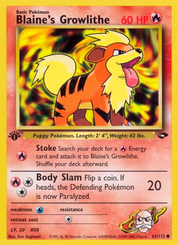 Blaine's Growlithe — Gym Challenge, Common