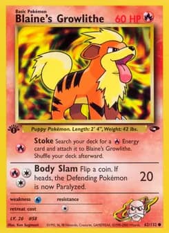 Blaine's Growlithe — Gym Challenge — Common