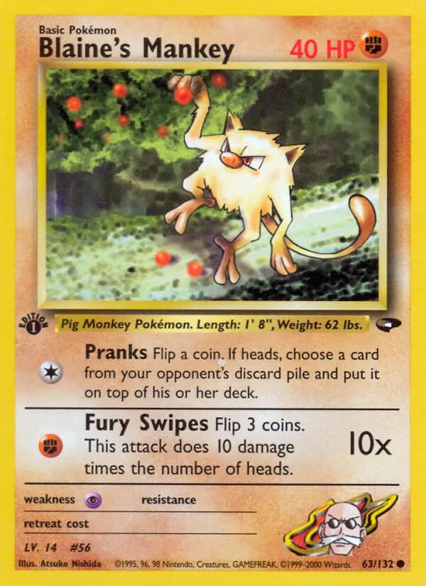 Blaine's Mankey — Gym Challenge, Common