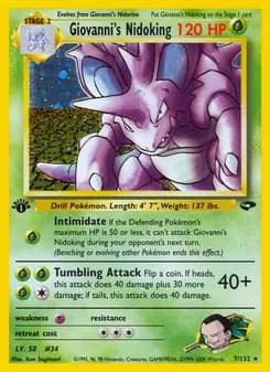 Giovanni's Nidoking — Gym Challenge — Rare Holo