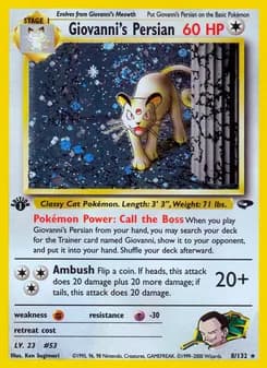 Giovanni's Persian — Gym Challenge — Rare Holo
