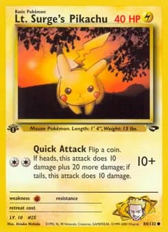 Lt. Surge's Pikachu — Gym Challenge — Common