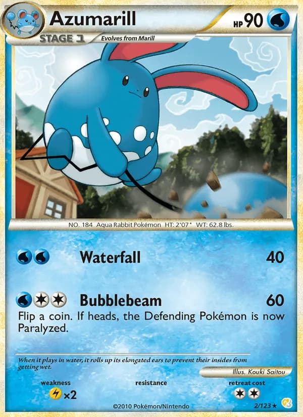 Azumarill — HeartGold SoulSilver, Rare Holo