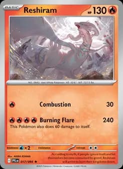 Reshiram — Phantasmal Flames — Rare