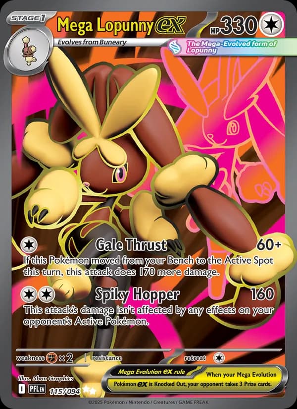Mega Lopunny ex — Phantasmal Flames, Ultra Rare