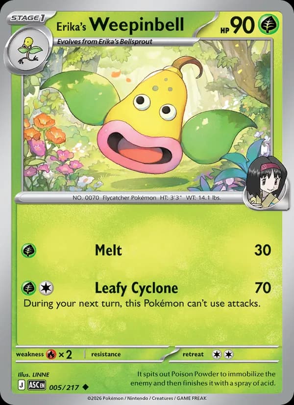Erika's Weepinbell — Ascended Heroes, Uncommon