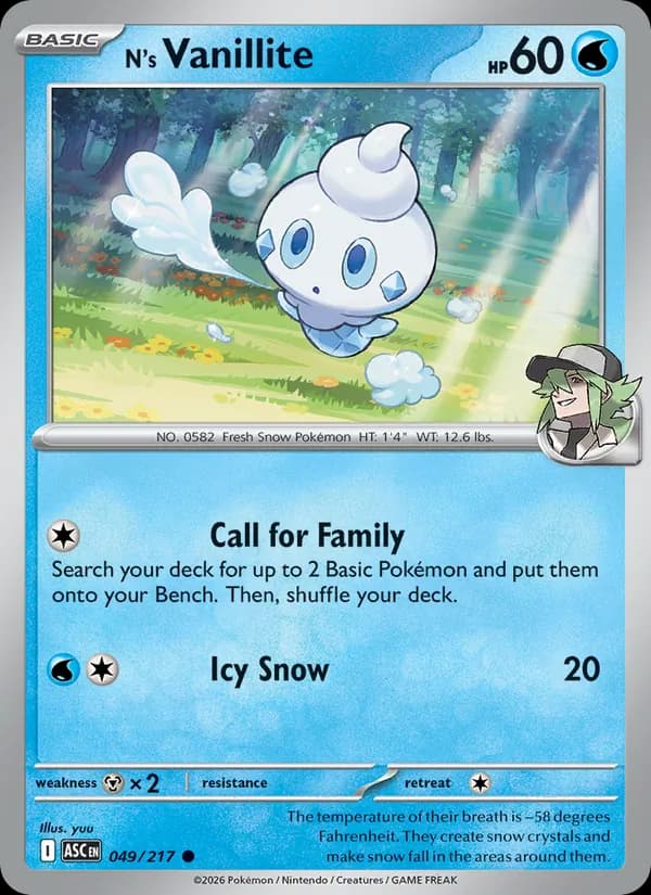 N's Vanillite — Ascended Heroes, Common