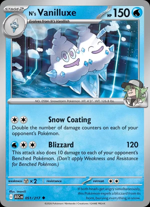 N's Vanilluxe — Ascended Heroes, Uncommon