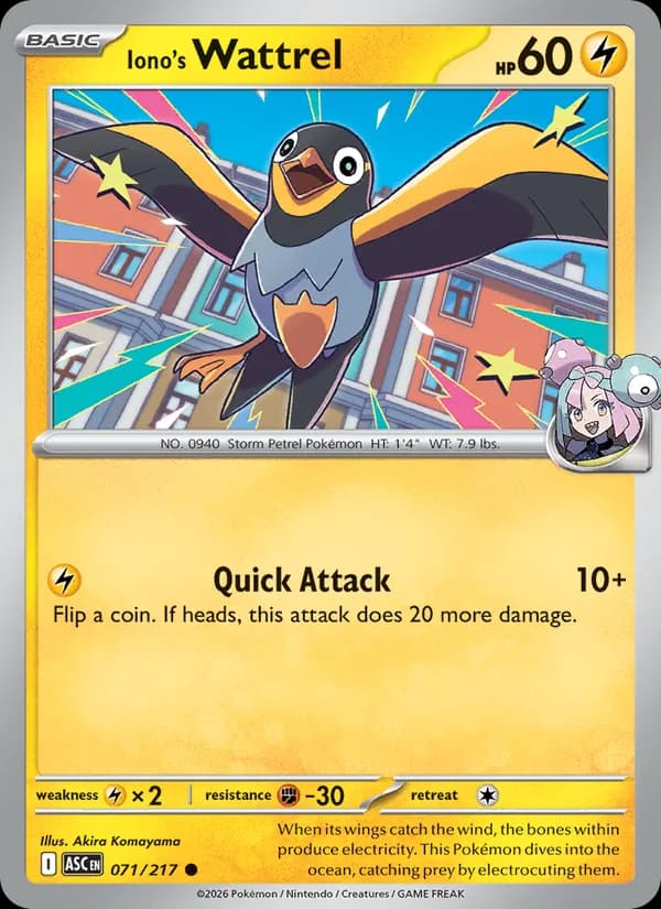 Iono's Wattrel — Ascended Heroes, Common