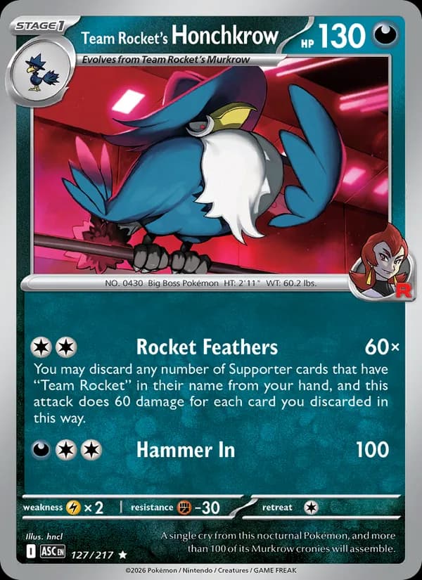 Team Rocket's Honchkrow — Ascended Heroes, Rare