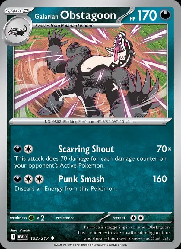Galarian Obstagoon — Ascended Heroes, Uncommon