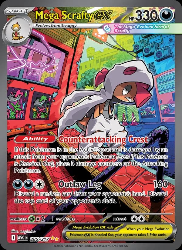 Mega Scrafty ex — Ascended Heroes, Special illustration rare