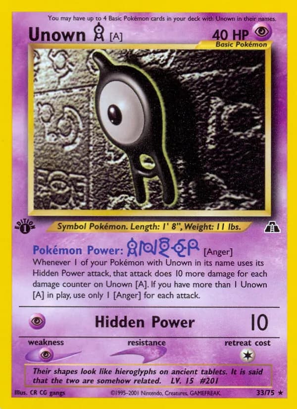 Unown [A] — Neo Discovery, Rare