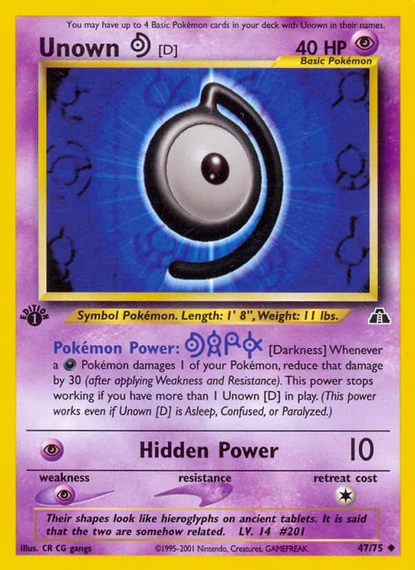 Unown [D] — Neo Discovery, Uncommon