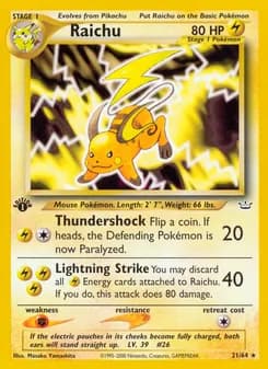 Raichu — Neo Revelation — Rare