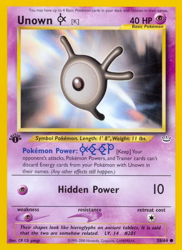 Unown [K] — Neo Revelation, Common
