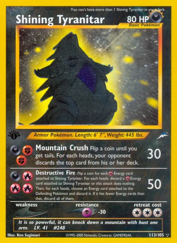 Shining Tyranitar — Neo Destiny, Rare