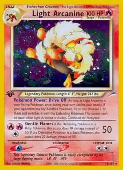 Light Arcanine — Neo Destiny — Rare