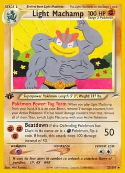 Light Machamp — Neo Destiny — Rare