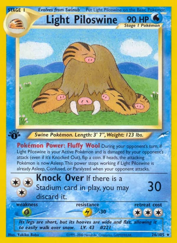 Light Piloswine — Neo Destiny, Rare