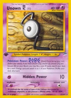 Unown [G] — Neo Destiny — Rare