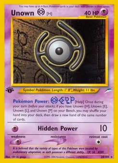 Unown [H] — Neo Destiny — Rare