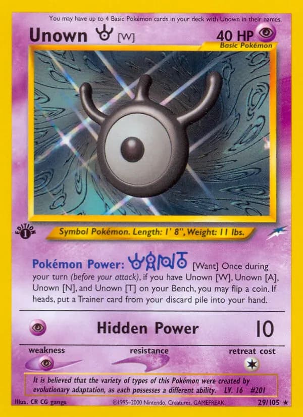 Unown [W] — Neo Destiny, Rare