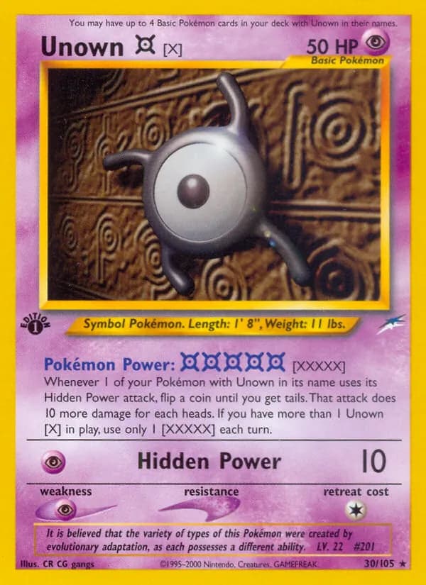 Unown [X] — Neo Destiny, Rare