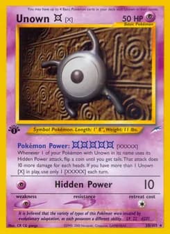 Unown [X] — Neo Destiny — Rare