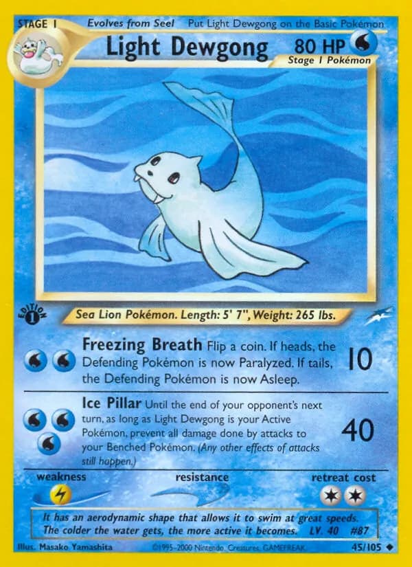 Light Dewgong — Neo Destiny, Uncommon