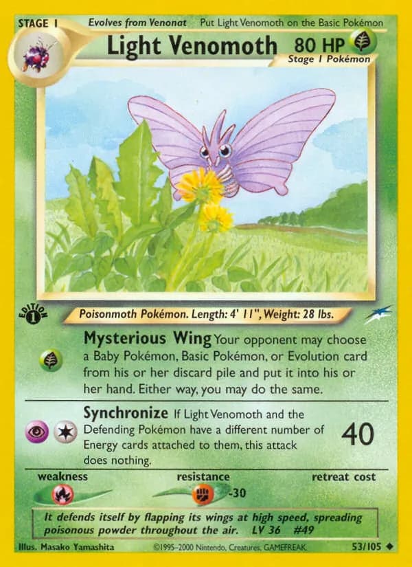 Light Venomoth — Neo Destiny, Uncommon