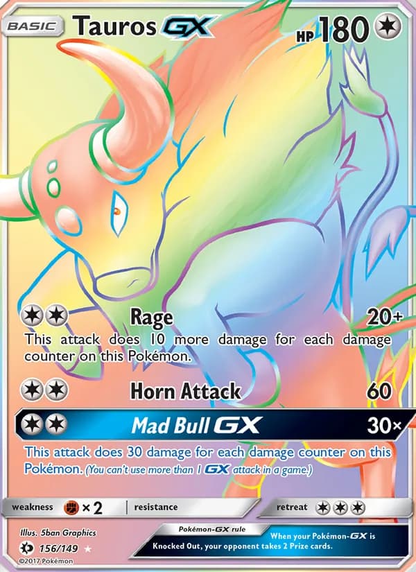 Tauros GX — Sun & Moon, Secret Rare