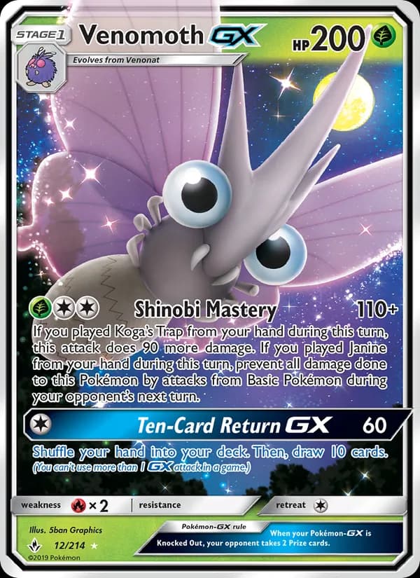 Venomoth GX — Unbroken Bonds, Ultra Rare