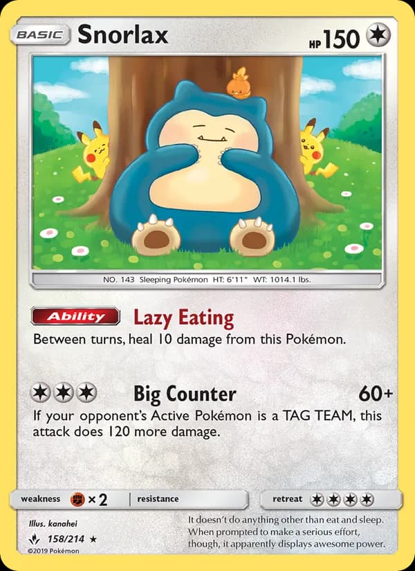 Snorlax — Unbroken Bonds, Rare