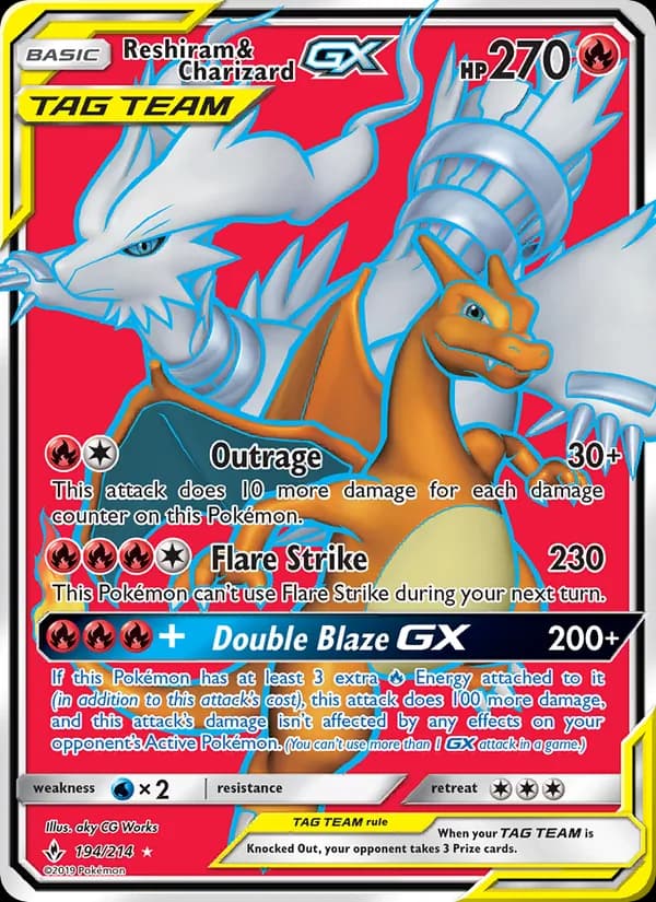 Reshiram & Charizard GX — Unbroken Bonds, Ultra Rare