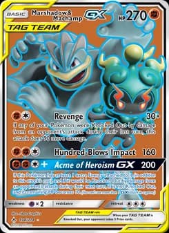 Marshadow & Machamp GX — Unbroken Bonds — Ultra Rare