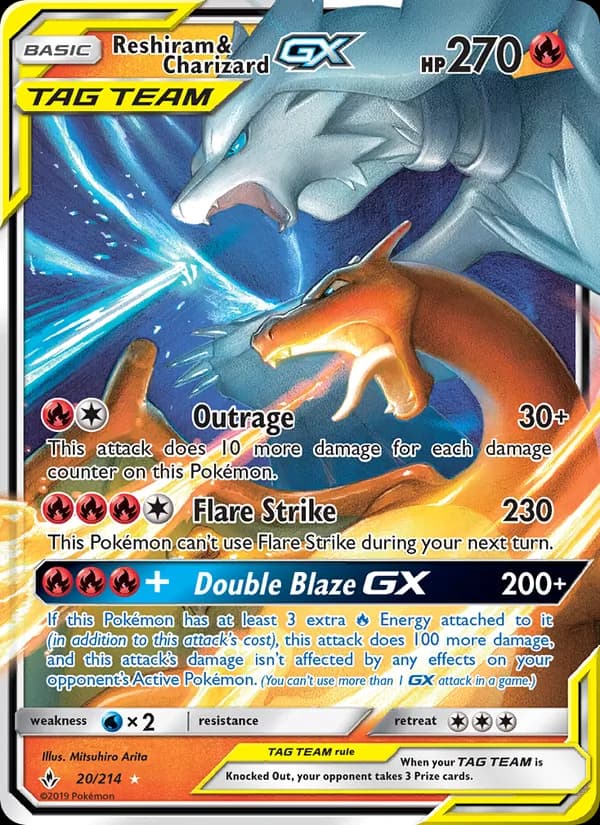 Reshiram & Charizard GX — Unbroken Bonds, Ultra Rare