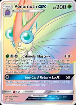 Venomoth GX — Unbroken Bonds — Secret Rare