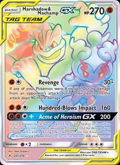 Marshadow & Machamp GX — Unbroken Bonds — Secret Rare