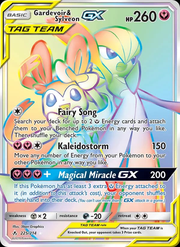 Gardevoir & Sylveon GX — Unbroken Bonds, Secret Rare