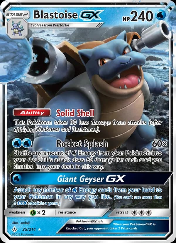 Blastoise GX — Unbroken Bonds, Ultra Rare