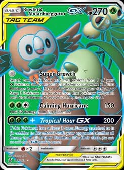 Rowlet & Alolan Exeggutor GX — Unified Minds — Ultra Rare