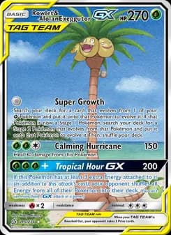 Rowlet & Alolan Exeggutor GX — Unified Minds — Ultra Rare
