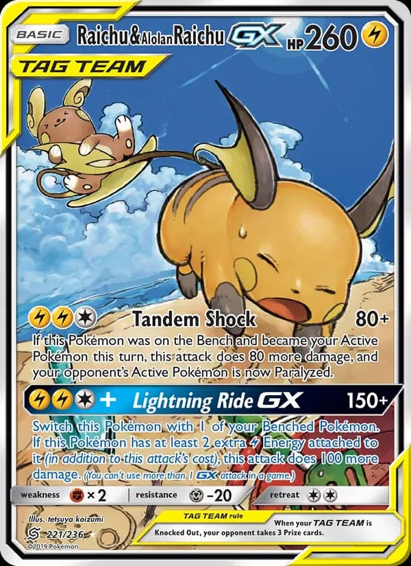 Raichu & Alolan Raichu GX — Unified Minds, Ultra Rare
