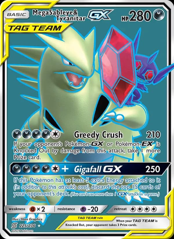 Mega Sableye & Tyranitar GX — Unified Minds, Ultra Rare