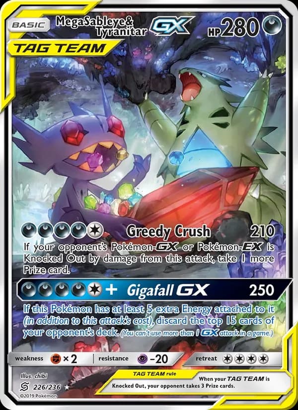 Mega Sableye & Tyranitar GX — Unified Minds, Ultra Rare